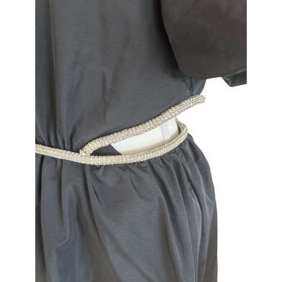 WAYF Black Jeweled Cutout Puff Sleeve Dress Size M - Picture 2 of 8